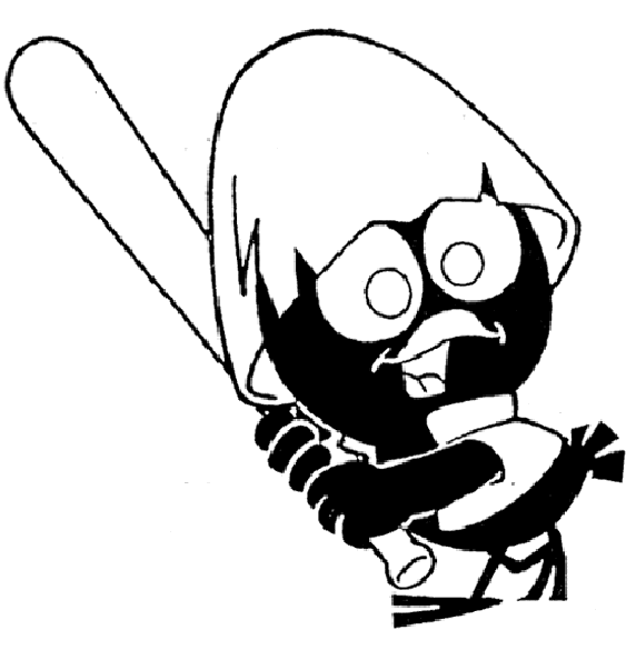 coloriage Calimero fait du base ball